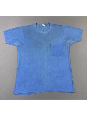 Rare Vintage 80s 90s McGregor Blank Pocket Tee Sun Fade Thrashed Single Stitch T